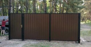 Купить распашные ворота из профнастила Глазов, цена от 2701 руб.